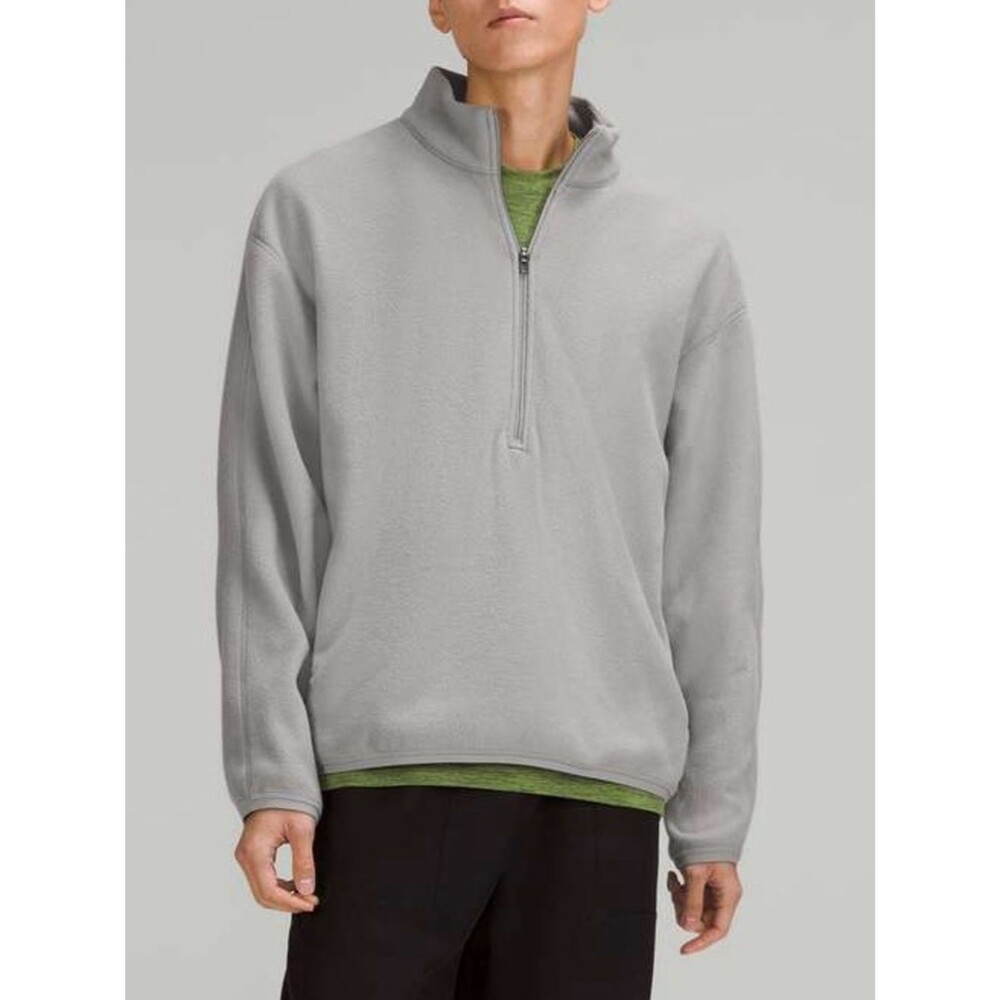 Lululemon Oversized-Fit Fleece Half Zip Gull Grey XL Jacket Sweatshirt Sweater